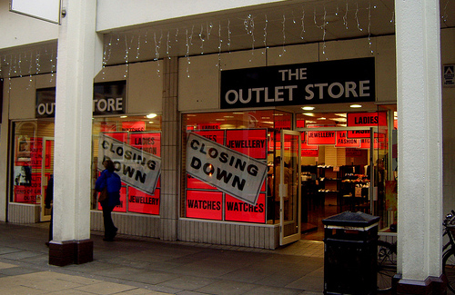 A shop holding a closing down sale